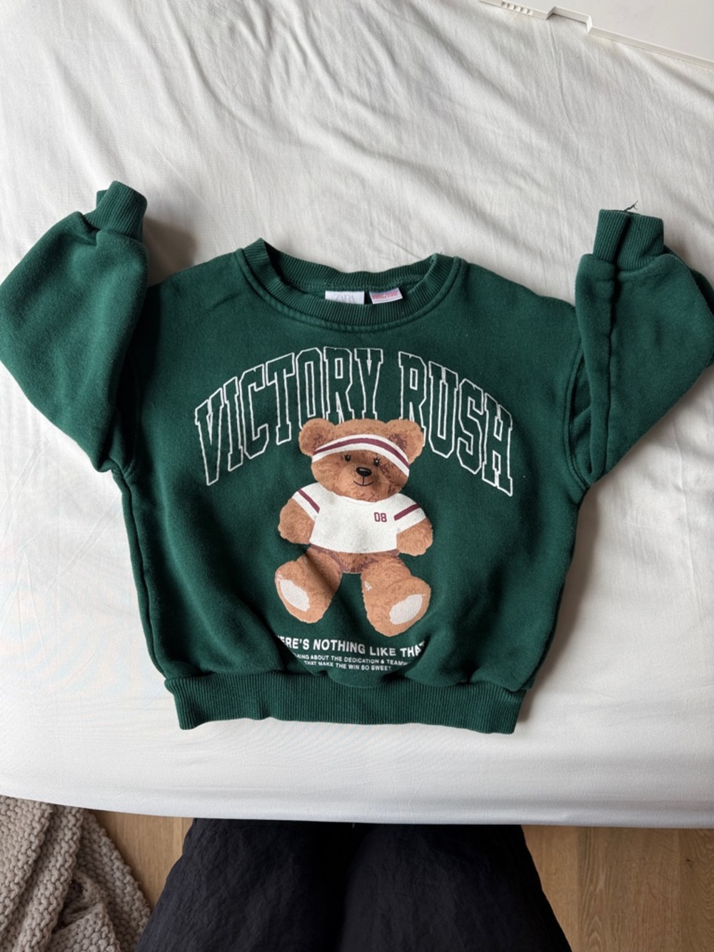 Zara Forest Green Teddy 'Victory Rush' Sweatshirt